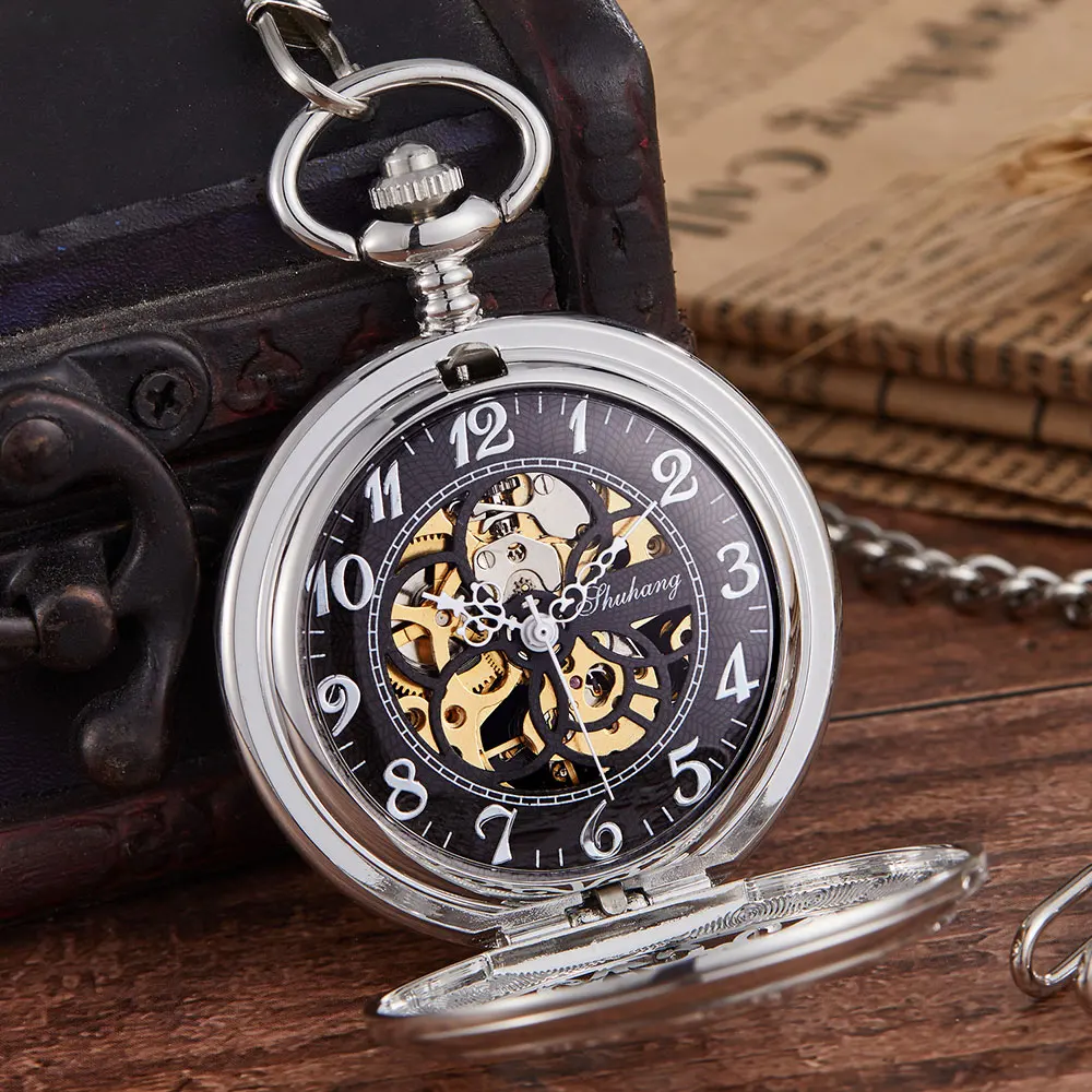 BENNEVIS Men Pocket Watch Bird Badge Dial Mechanical Pocket Watch Roman Numeric Scale Best Gifts Clock Male Support Dropshipping