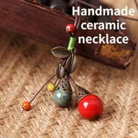 bohemian style handmade ceramic beads ladies necklace fashion temperament sweater jewelry