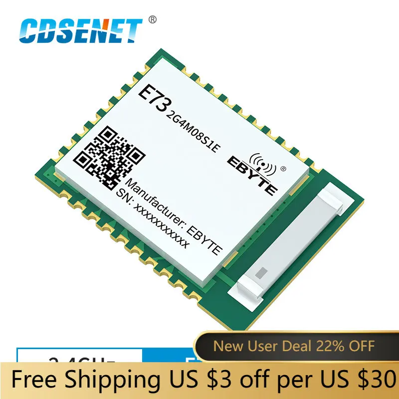 NRF52833 BLE 5 1 RF модуль 2 4 ГГц сетчатая нить ZigBee 8dBm CDSENET E73-2G4M08S1E для UAV Умный дом