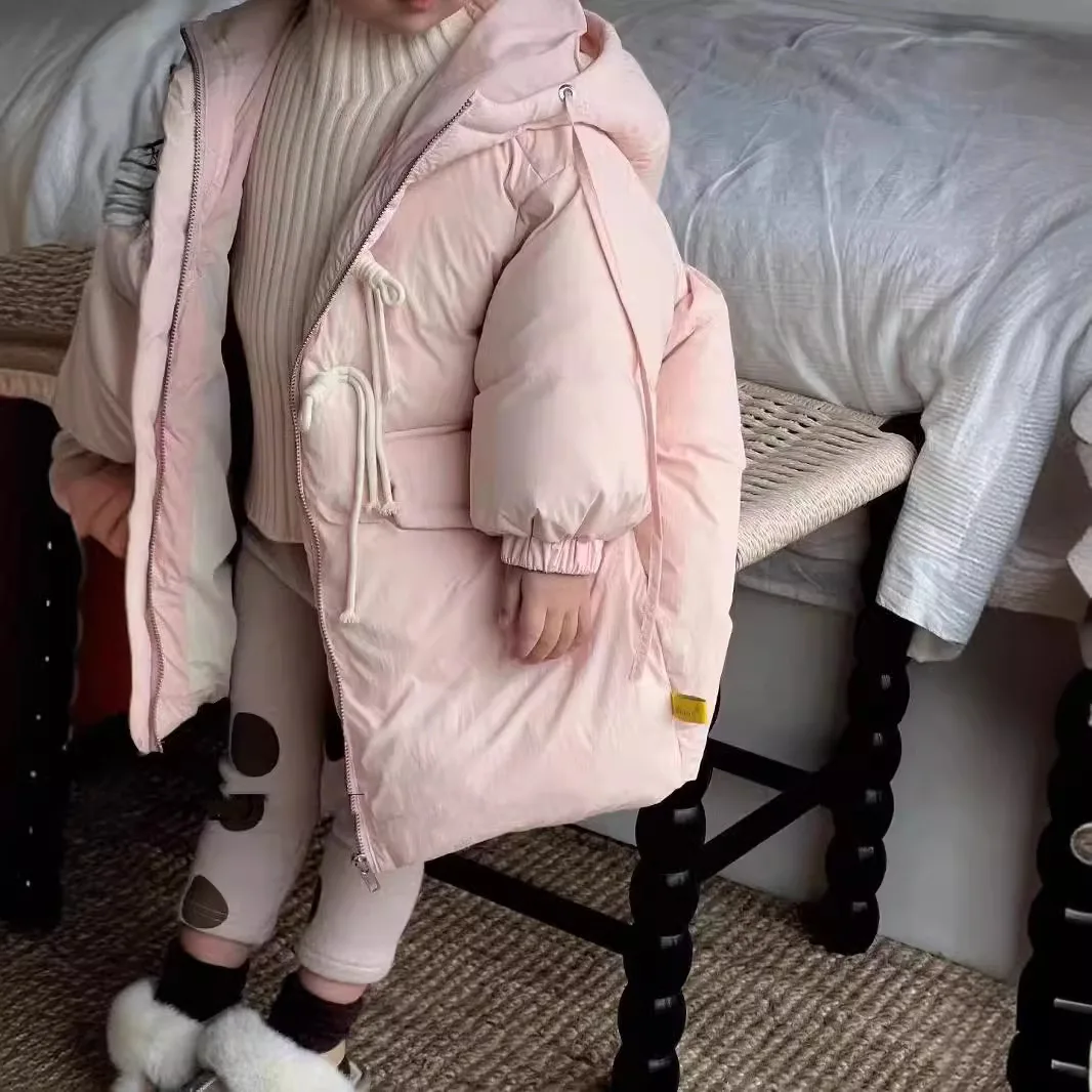 Женский пуховик на белом утином пуху Свободный теплый в Корейском стиле модная