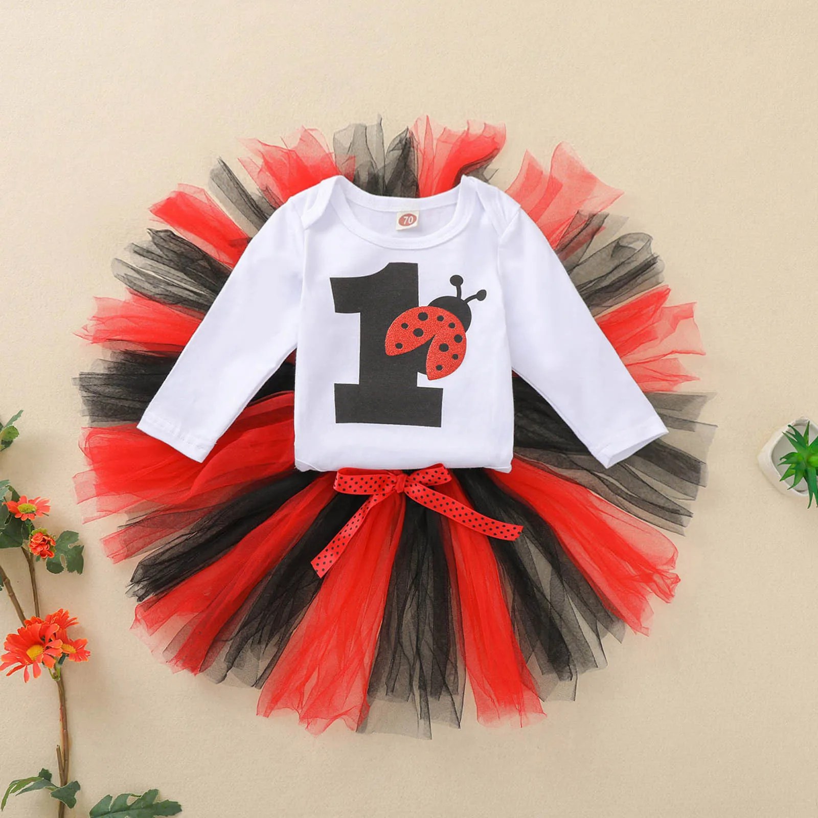 

Infant Girls Clothes Sets Cartoon Prints Long Sleeve Rompers Bodysuits Tulle Skirts Two Piece Newborn Outfits 3 6 12 24 Months