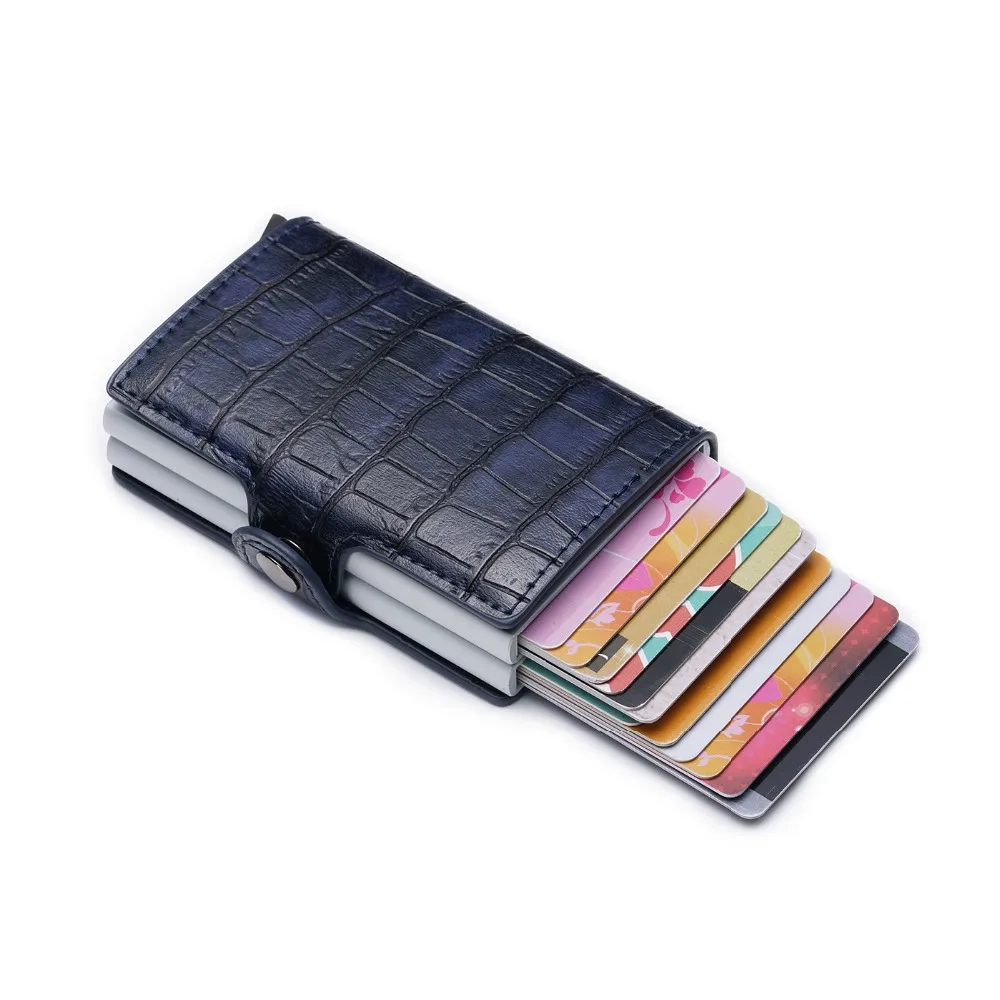

2022 New Card Holder RFID Business ID Credit Card Holder Men Slim Double Case Wallet Purse Carteira Masculina Tarjetero Hombre