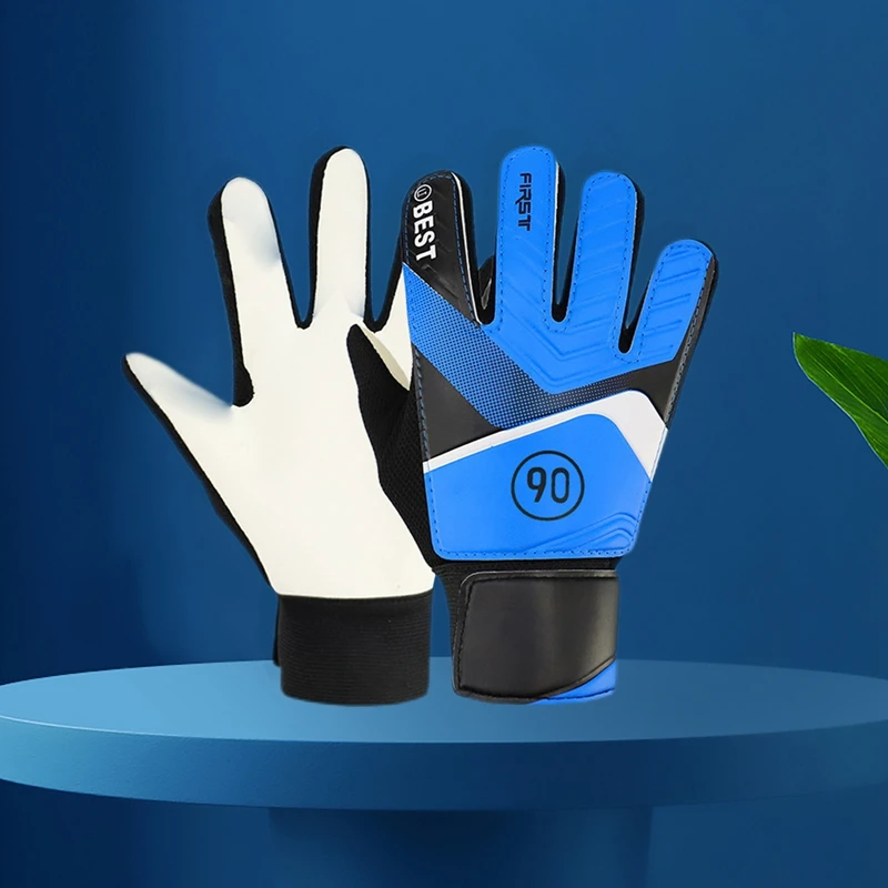 

1 Pair Of PU Gloves Kids Football Goalkeeper Gloves Finger Protection Goal Thickened Latex Football Gloves For Futbol Futebol