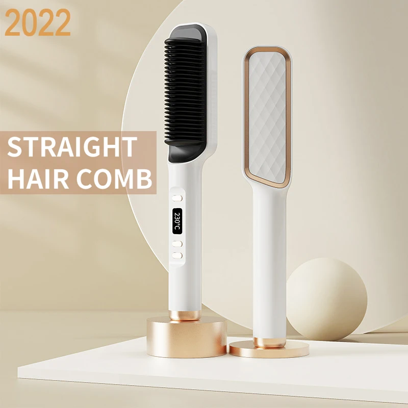 

Hair Straightener Comb Negative ion Electric Straightening Brush Anti-scald Hair Straightener Home Hot Comb Styler Tool Brush