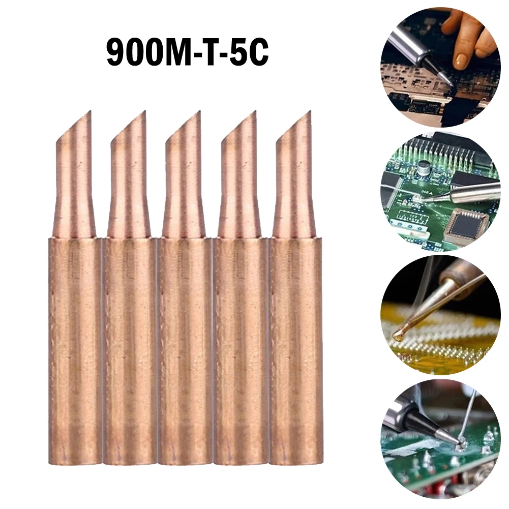 

5pcs Soldering Iron Tips 900M-T-5C Welding Solder Rework Station Heat Pencil Tips Repair Tool Welding Iron Tip Soldering Tool