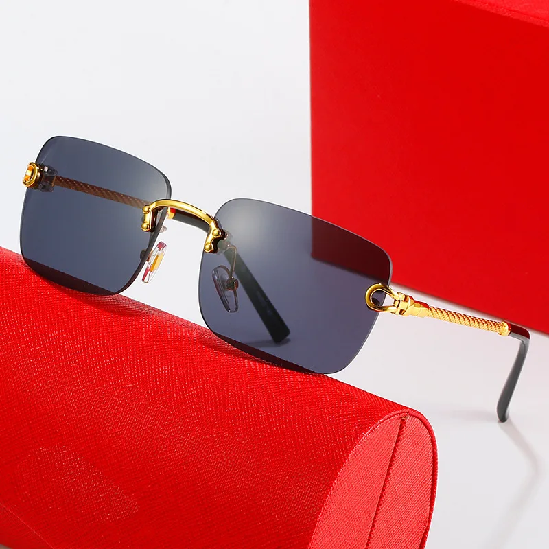 

Роскошные брендовые дизайнерские солнцезащитные очки для мужчин и женщин, модные прямоугольные солнцезащитные очки без оправы, оттенки, очки Carter De Sol Oculos