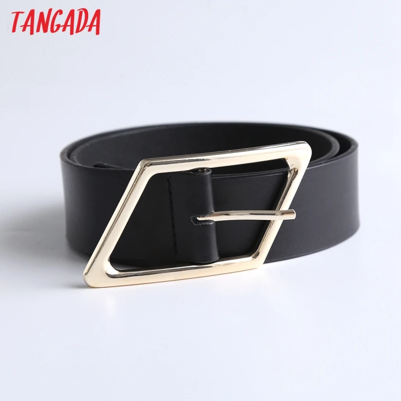 

Tangada England Style Fashion Metal Ring Buckle Causal Belt Women Genuine Leather 6D07