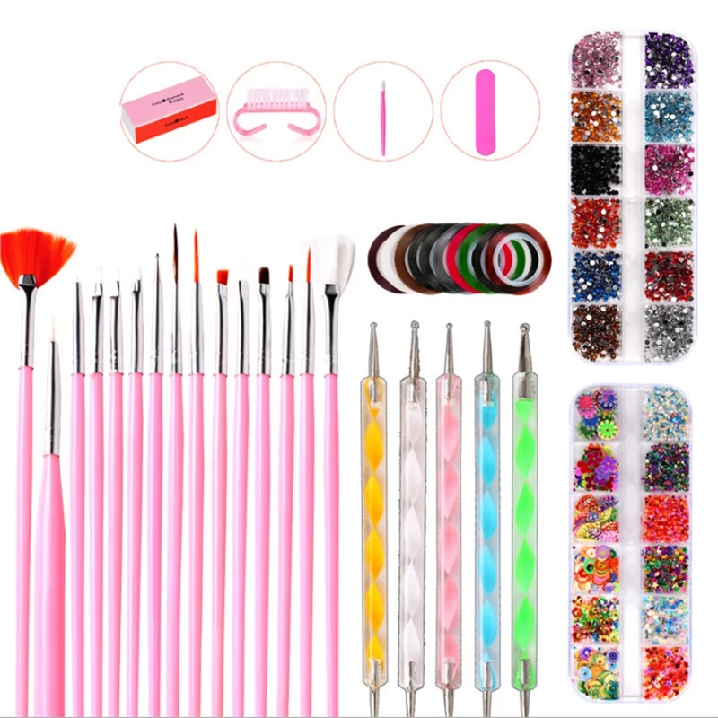

Acrylic Nail Art Brush Set Uv Gel Nail Polish Painting Brushes Dotting Pen Kit Manicure Clean Brush Tool