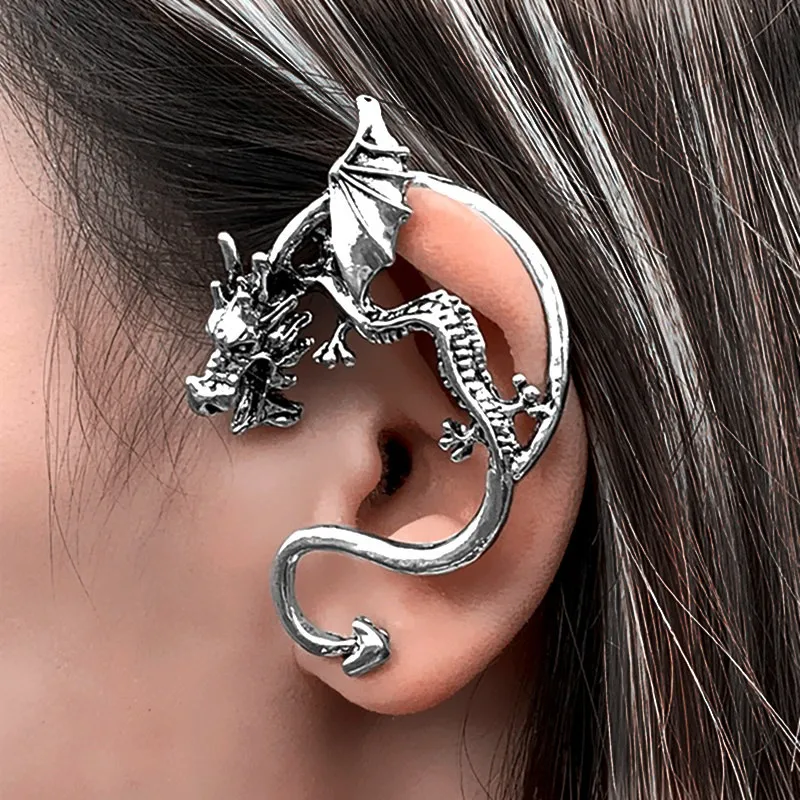 

Dragon Ear Cuffs Earring For Women Vintage Gothic Clip Earrings Punk Jewelry Accessories Gift Boucle Oreille Femme