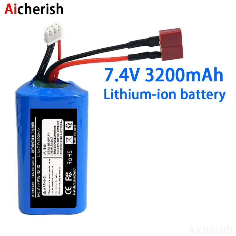 Для Wltoys 144001 Φ 12428 12423 10428 Q39, запасные части для радиоуправляемых автомобилей, 7,4 В 3200 мАч 18650 литий-ионная батарея