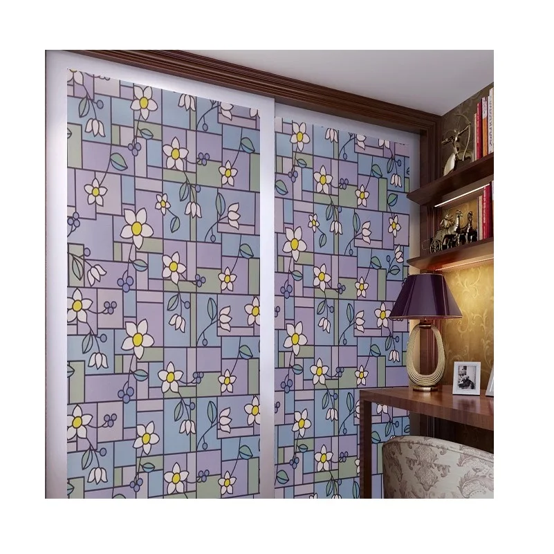 Самоклеящаяся оконная наклейка белый цветок защита конфиденциальности