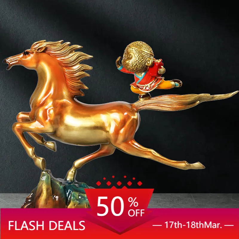 

Pure Copper Immediate Promotion Decoration Horse Lucky Monkey Living Room Entrance Office Feng Shui Decoration Opening-up