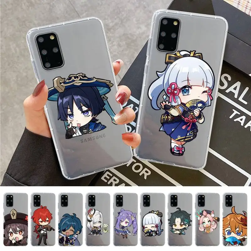 

Anime Genshin Impact Phone Case for Samsung S20 S10 lite S21 plus for Redmi Note8 9pro for Huawei P20 Clear Case