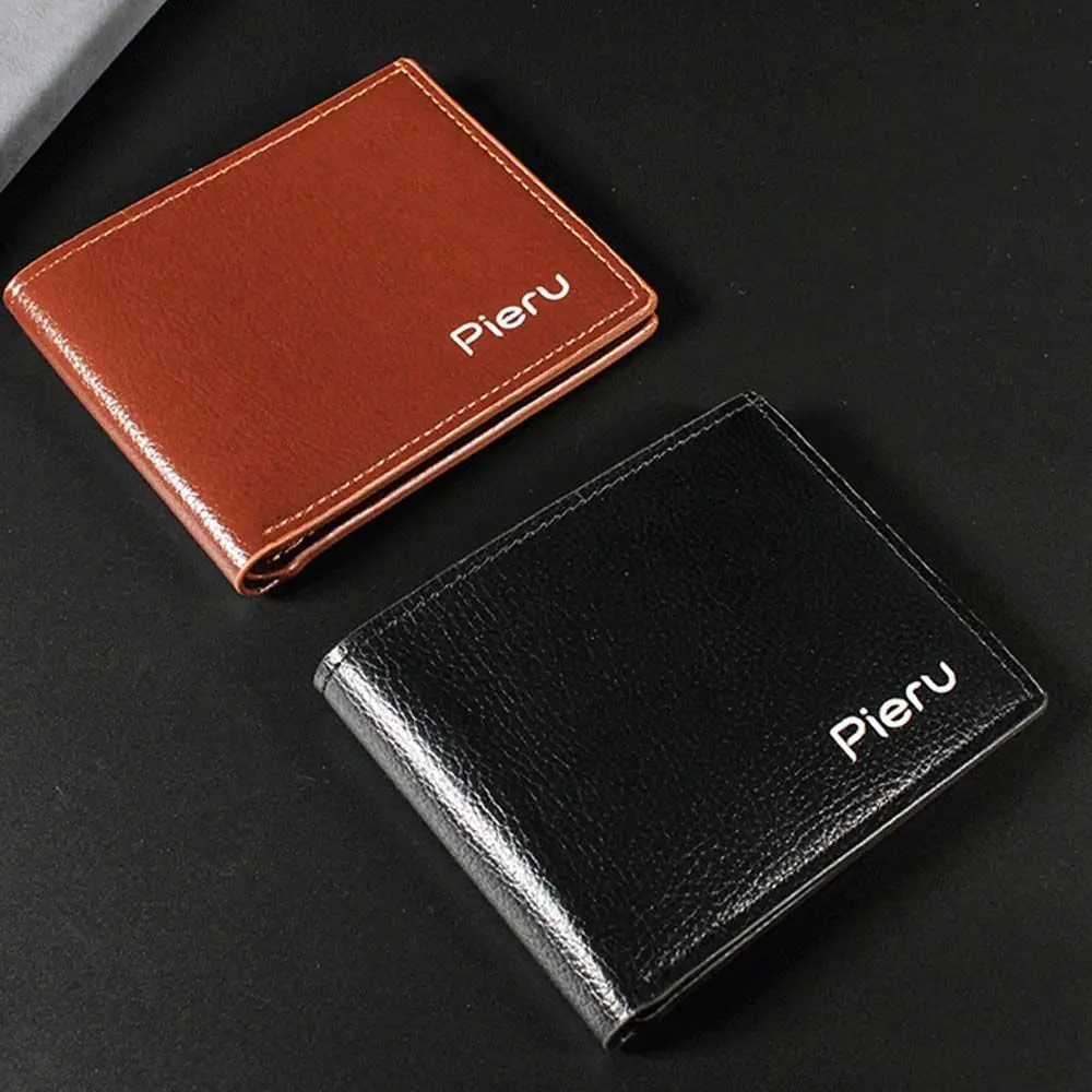 

Men's Wallet Card Holder Ticket Holder Retro Fashion Short Large Capacity No Zipper Lychee Pattern PU Solid Color Coin Purse