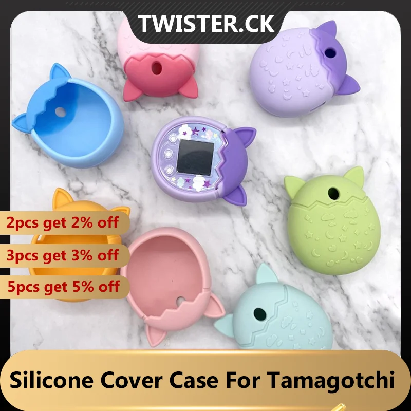 

Silicone Cover Case Compatible For Tamagotchi Pix Cute Cartoon Electronic Pet Game Console Protective Case Non-Slip Shock-Proof