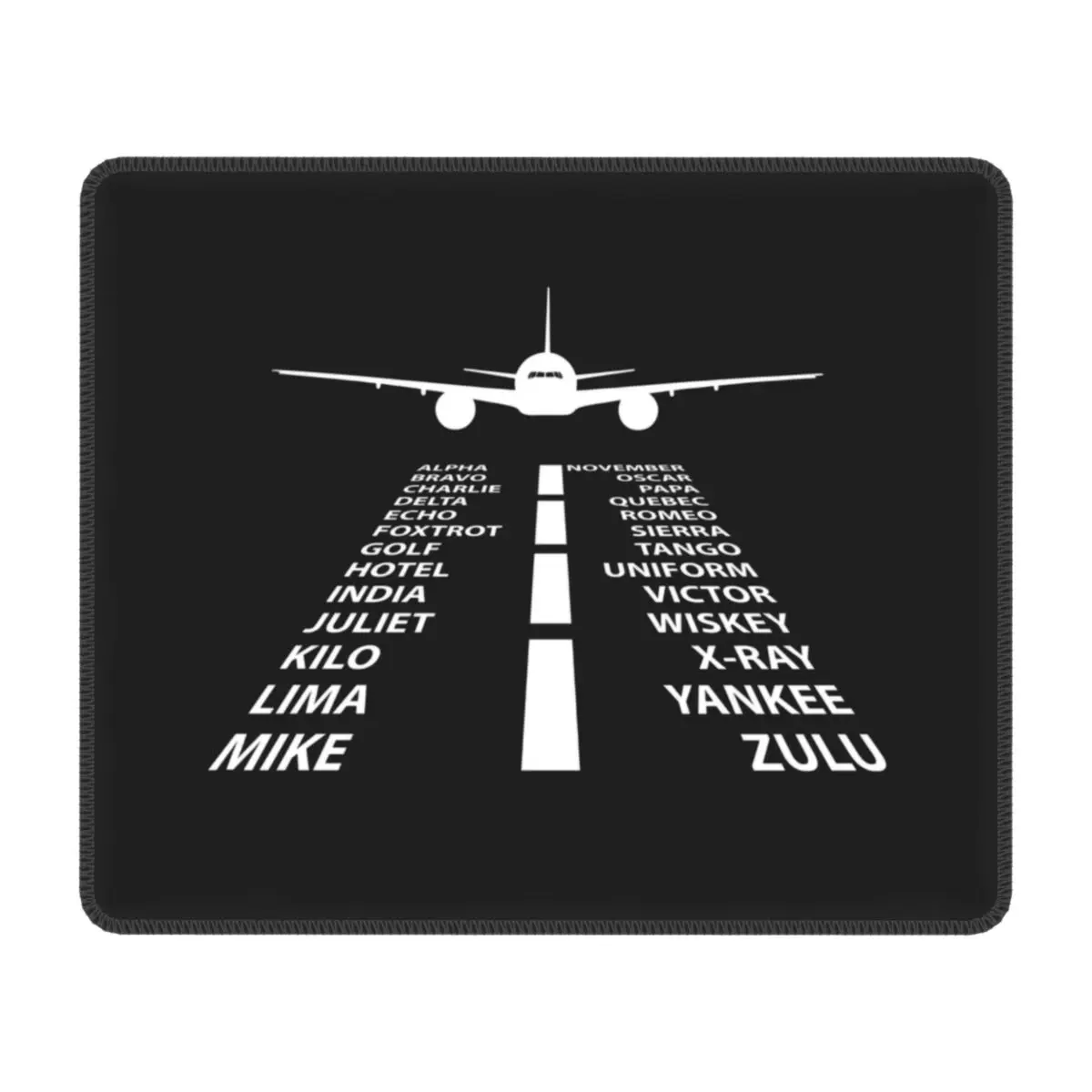 

Gaming Mouse Pad Non-Slip Rubber Base Phonetic Alphabet Pilot Airplane Aviation Mousepad Office Laptop Aviator Air Fighter Mat