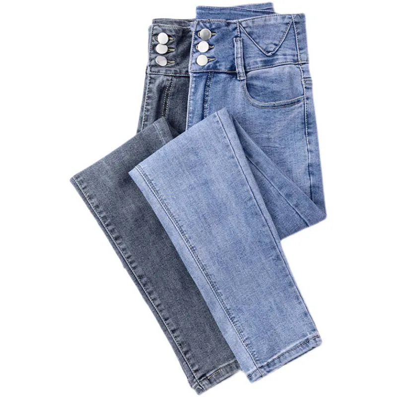 

Pencil Pants Women Trousers Women's Pants 2022 New Spring Autumn Fashion Solid Color High Waist Korean Casual Female Jeans F508