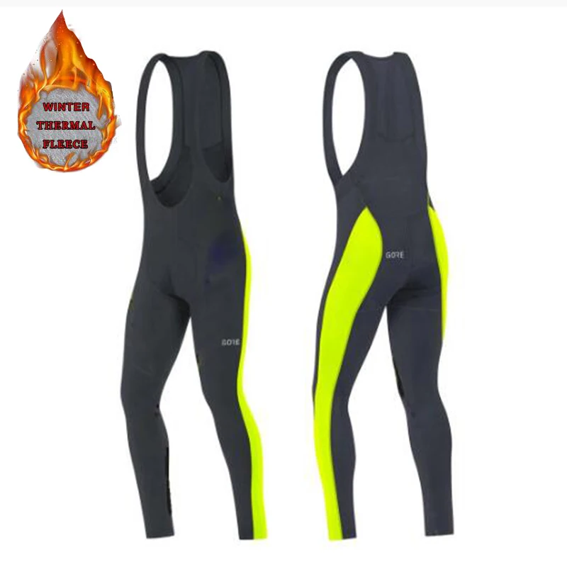 

2020 New Men GORE Bicycle TEAM Cycling Bib Long Pants Winter Thermal Fleece Riding Bike 9D Gel Pad Pro Bicicleta Ciclismo Hombre
