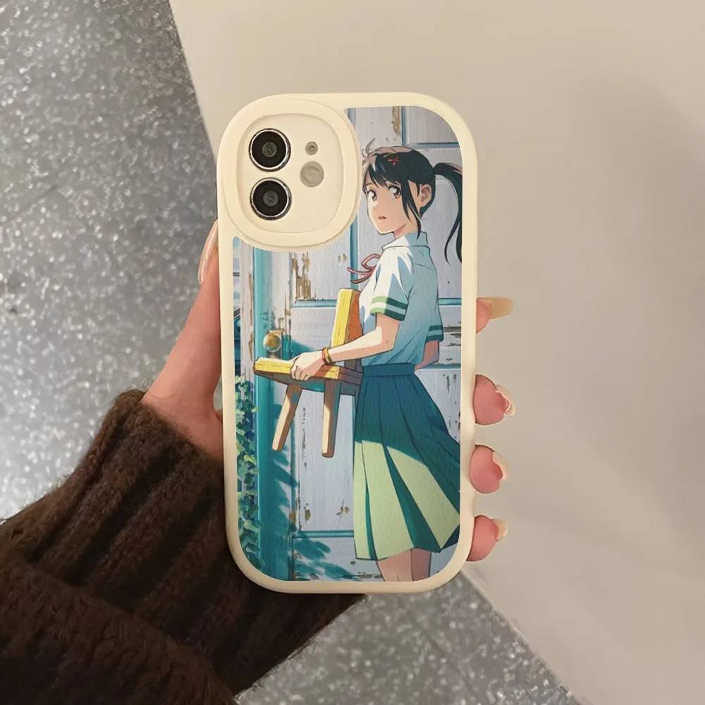 Suzume Anime Phone Case Hard Leather For iPhone 14 13 12 Mini 11 14 Pro Max Xs X Xr 7 8 Plus 6 6s