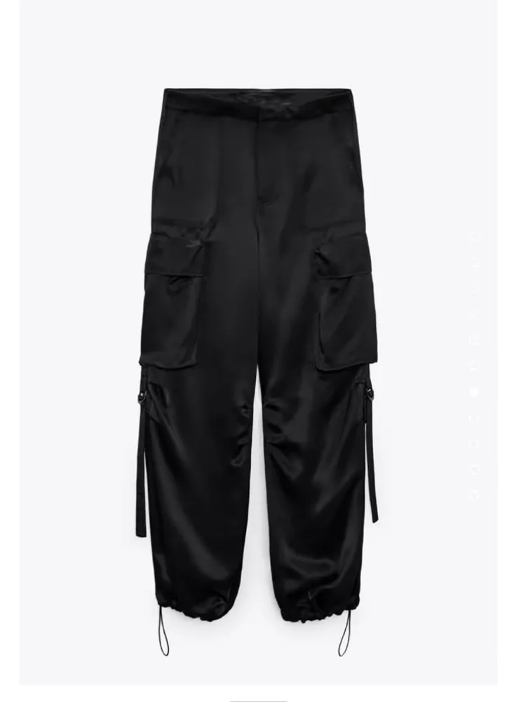 

Women 2023 New Chic Fashion drape tooling Pants Vintage High Waist Side zipper Female Ankle Trousers Mujer