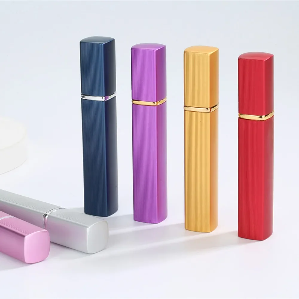 

1Pc 12ml 7 Colors Aluminum Nozzle Spray Refillable Bottle Metal Case Glass Tank Perfume Bottle Parfum Cosmetic Glass Container