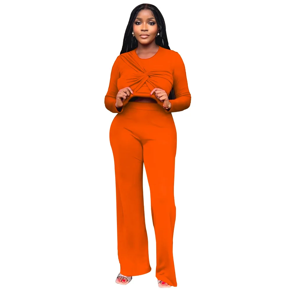 

Комплект из двух предметов Женский, Модный повседневный укороченный топ и штаны для девушек, комплект из двух предметов