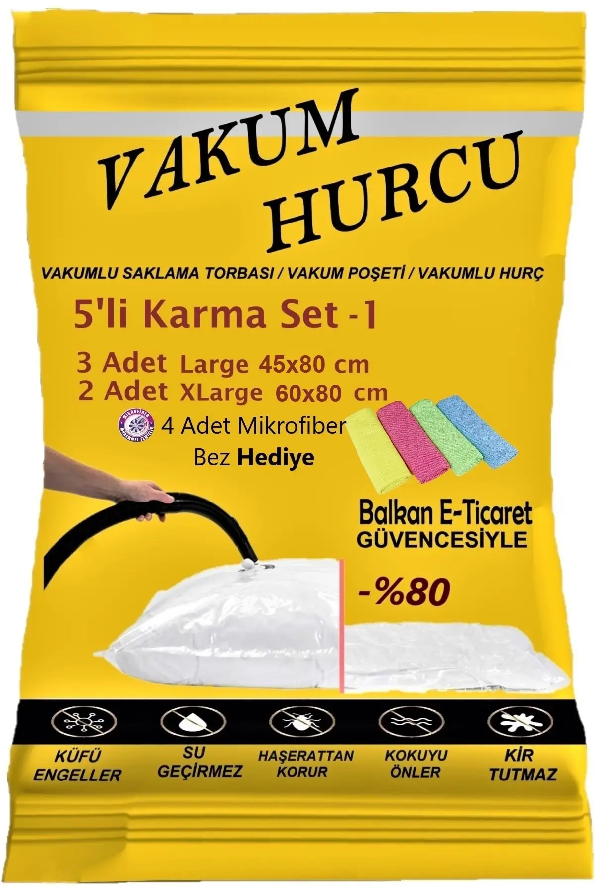 

5 'li смешанный набор-1 Вакуумный пакет для хранения-вакуумный пакет