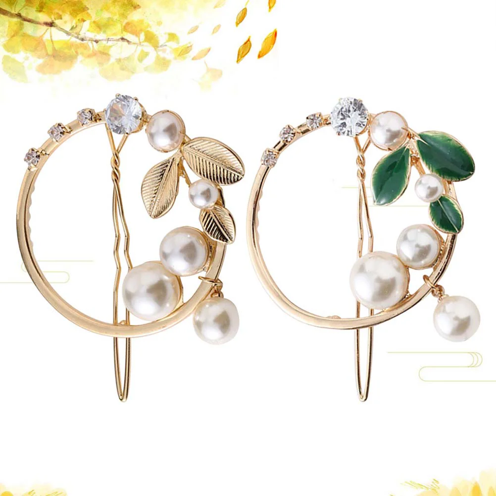 

Round Vintage Decorative Leaf Hair Clips Headdress Hair Accessories for Ladies