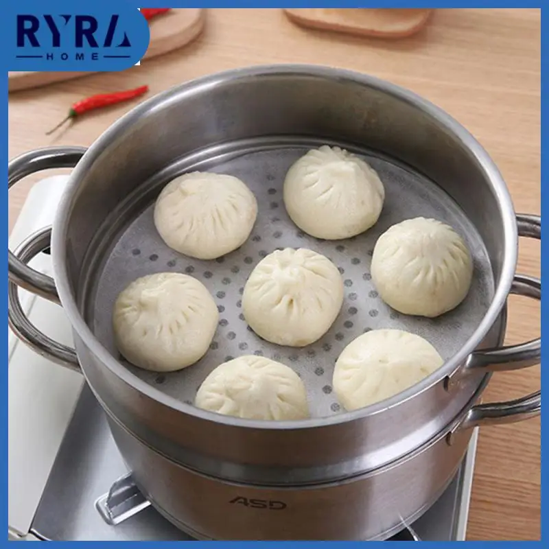 

Pp Material Dry And Wet Dual-use Disposable Double-sided Steamer Cloth Safe Steamer Cloth Nonstick Disposable Steamer Paper 22cm