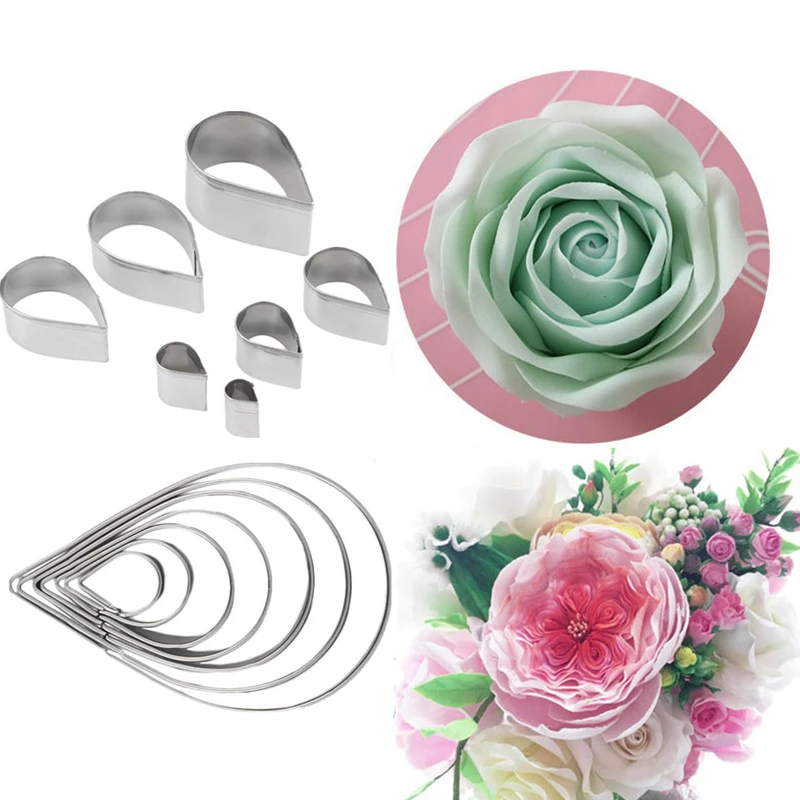 7 шт./компл. форма для торта с мастикой из нержавеющей стали креативные капли воды