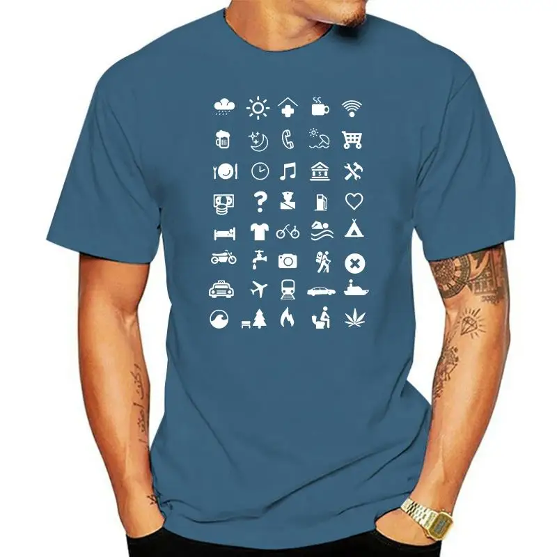 

Travel Icon T Shirt, Backpacking Holiday Iconspeak Travelling Gift TEE Shirt High Quality