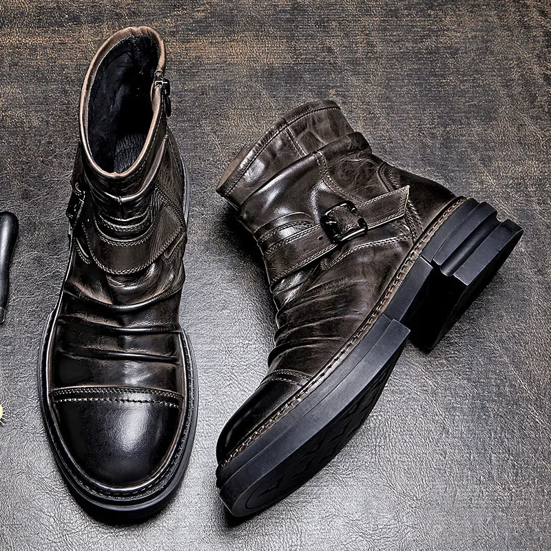 Винтажные Мужские ботинки в британском стиле роскошные дизайнерские модные