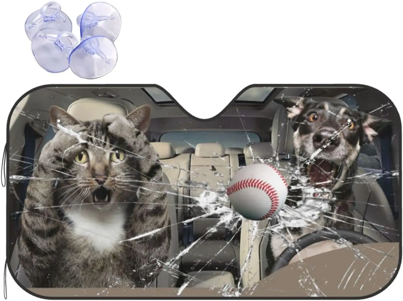 

Забавный котенок для лобового стекла автомобиля, Солнцезащитный котенок для переднего окна для большинства блоков седанов, внедорожников, УФ-лучи, сохраняет прохладу транспортного средства