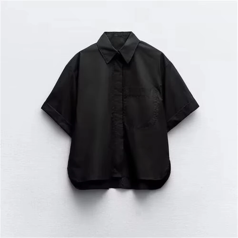 Модная и повседневная двухцветная темпераментная универсальная рубашка из