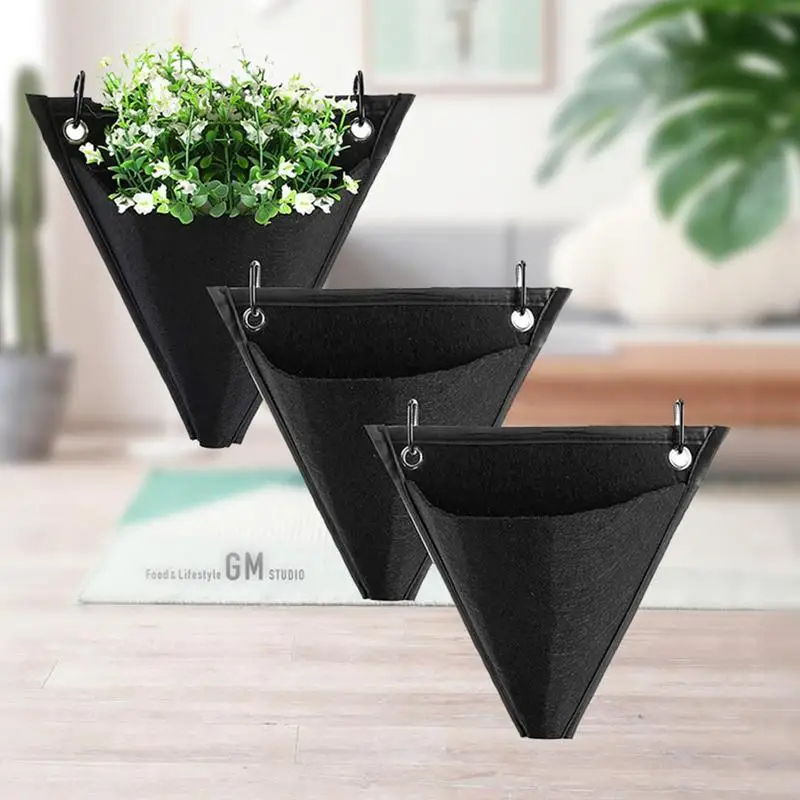 

Wall Mounted Pocket Planter Unique Triangular Shape Wall Decoration Pocket Planter Multipurpose Wall Hanging Pocket Flower Pots
