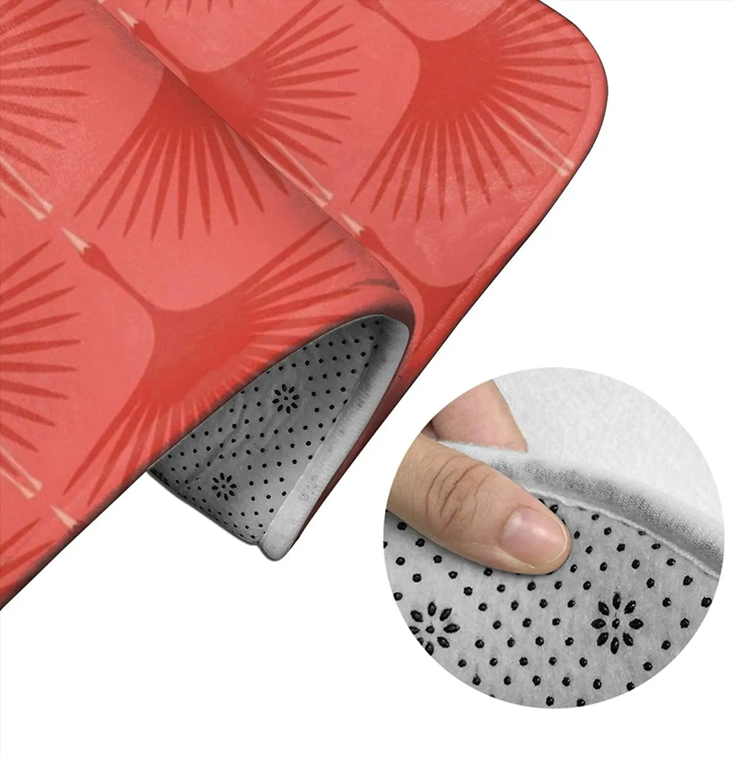 

Art Deco Swans Red On Bathroom Mat Sets 3 Piece Set Rugs Memory Foam Mat Set Toilet Seat Cover Bath mat Lid Cover