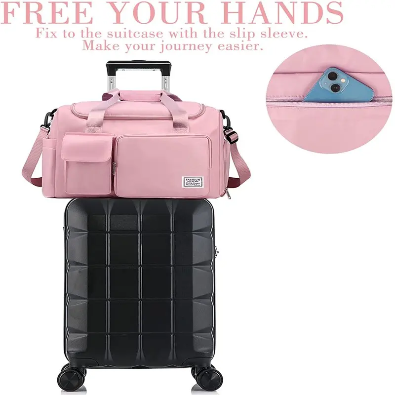 Gym Bag, Travel Bag Sport Duffel Bag, Large Capacity Portable Foldable Travel Lightweight Waterproof Overnight Bag, Carry Luggag
