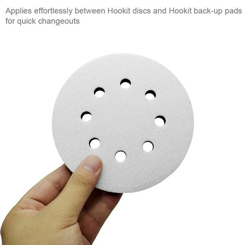 

2Pc Soft Interface Pad 5Inch 125mm 8 Holes Soft Sponge Interface Pad Hook Loop Sanding Pads For Sander Automobile Abrasive Tool