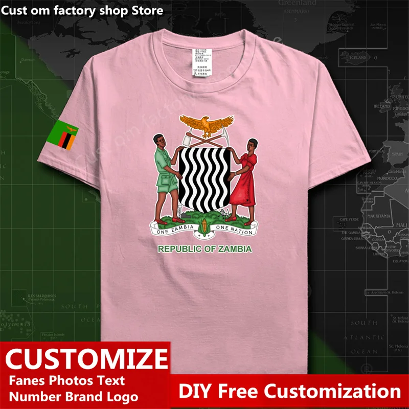 Замбийская Республика Замбия замбийская страна футболка на заказ фанаты логотип