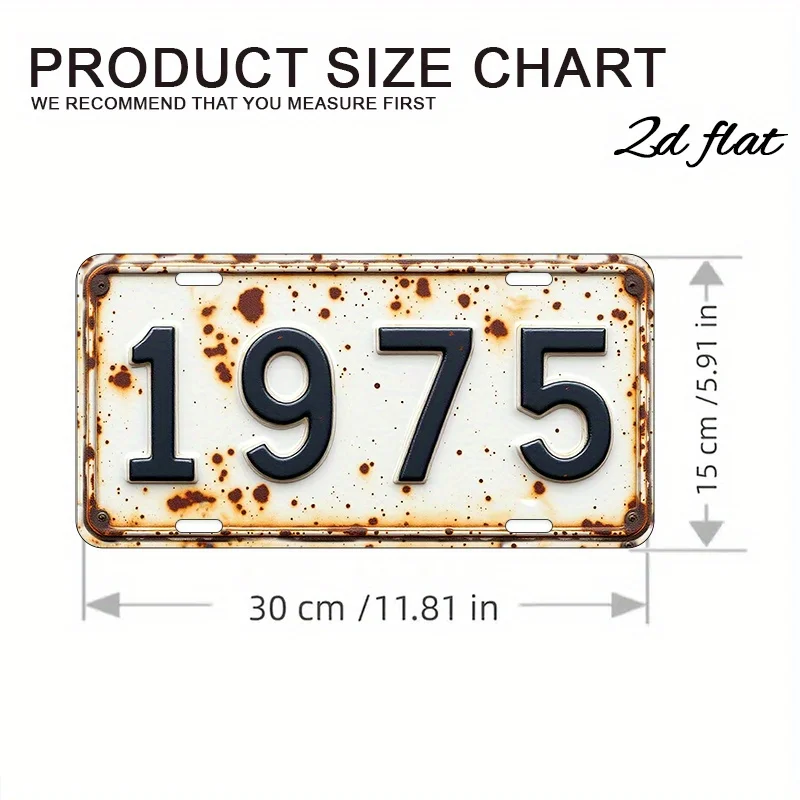 

Винтажная Металлическая Настенная Табличка 6x12 Дюймов, Алюминиевая Вывеска С Дизайном «1975», Высококачественная УФ-печать