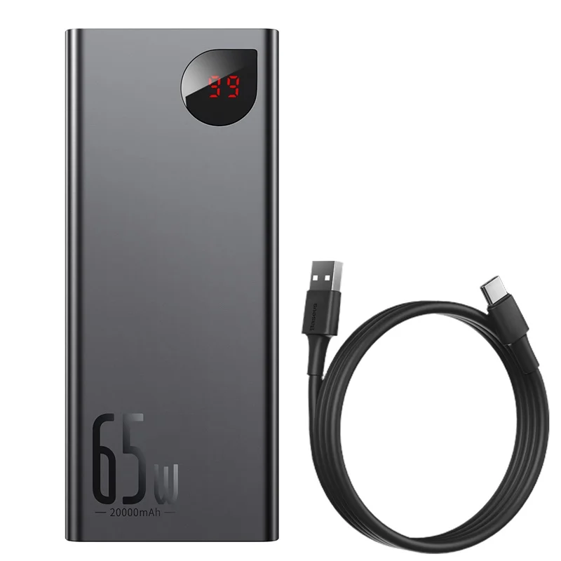 

Baseus 20000mAh 65W Metal Digital Display Cargador Portatil Quick Charge Power Bank