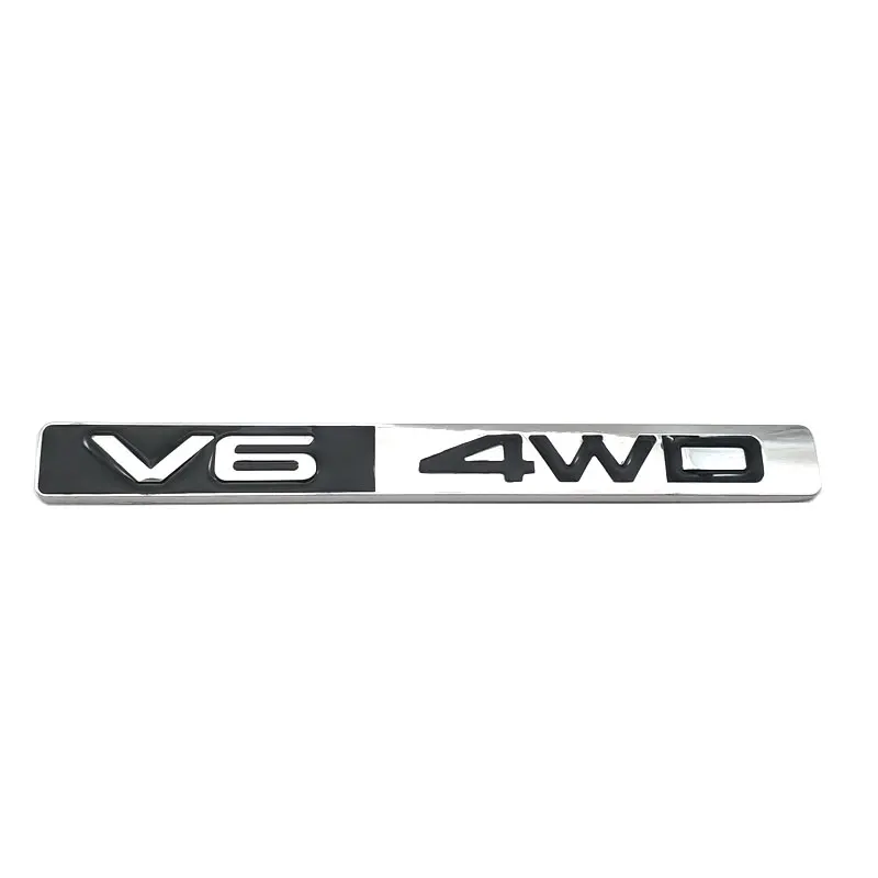 

Car Styling Metal V6 4WD Logo Emblem off-road Auto Badge Sticker SUV Sport Trunk Decal