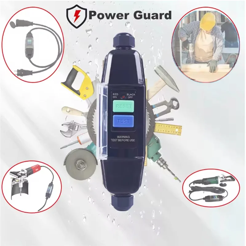 

Пластиковый защитный выключатель PRCD 30 мА черный