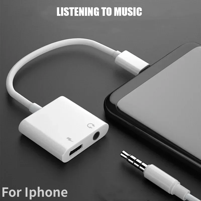 Адаптер для наушников IPhone 14 13 12 11 X 8 7 Plus Aux Audio Splitter освещения на адаптер 3 5 мм