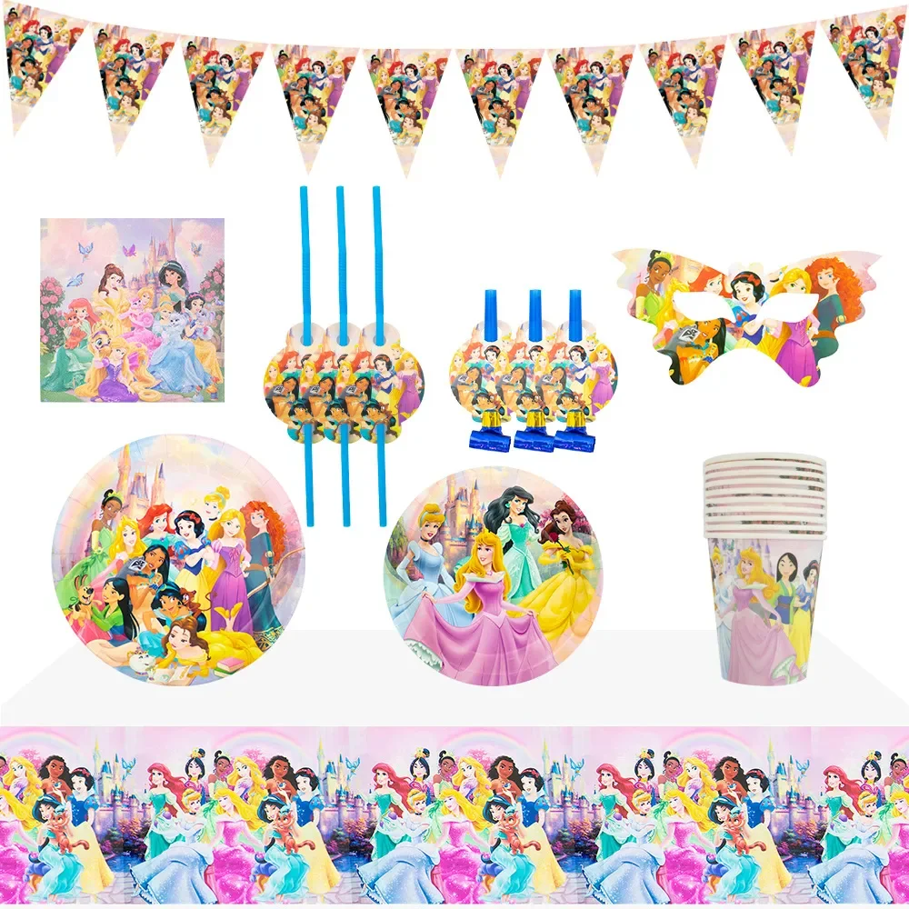 

Disney New Girl Seven Princess Theme Birthday Party Christmas Decoration Disposable Tableware Set