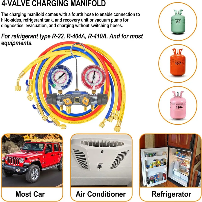 49968 заряжающий коллектор и 4 тестирования клапанов набор инструментов для
