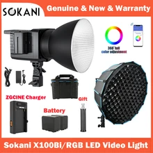 Sokani X100 100W Bi-Color RGB LED Video Light APP Control Bowens Mount Lighting for Photography Video Recording Outdoor Shooting