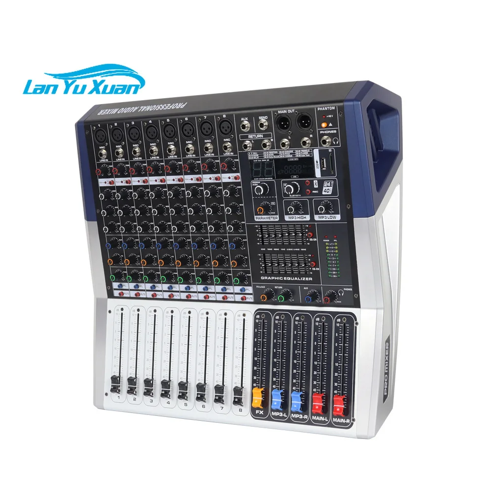 

8 channel console mixing 99 dsp effects usb interface sound power audio mixer