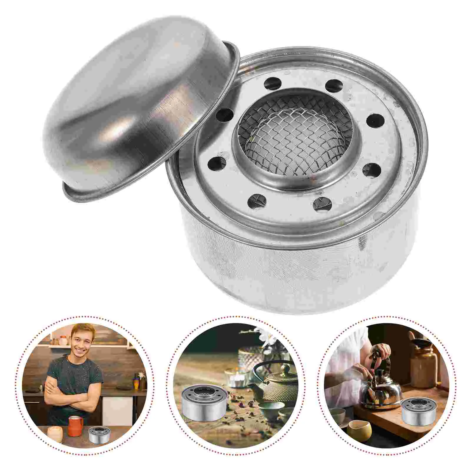 

1 Set Stove Wick Portable Practical Stainless Steel Fuel Box Fuel Holder for Pot Outdoor Home