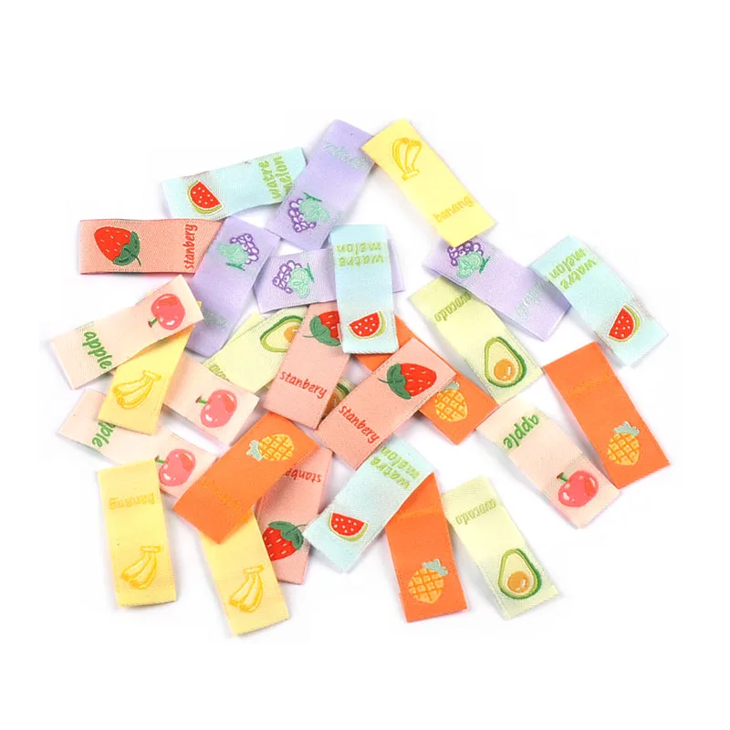 50 шт. прямоугольные этикетки с фруктами 40 х15 мм